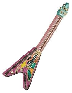 Ukrasna figura Gitara (D x Š x V: 12 x 4 x 38 cm, Gitara, Ružičasta)