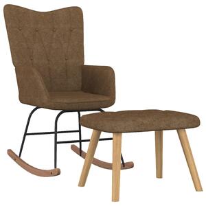 VidaXL Stolica za ljuljanje s osloncem za noge smeđe-siva od tkanine
