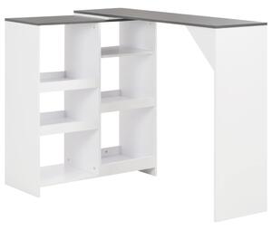 Barski stol s pomičnom policom bijeli 138 x 39 x 110 cm