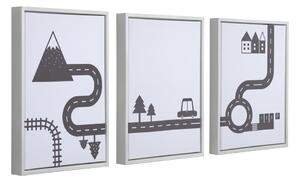 Set od 3 crno-bijele slike Kave Home Nisi, 30 x 42 cm