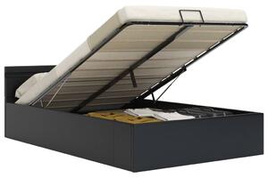 Hidraulični okvir za krevet od umjetne kože LED crni 180x200 cm