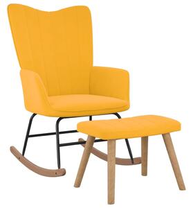 VidaXL Stolica za ljuljanje s osloncem za noge boja senfa baršunasta