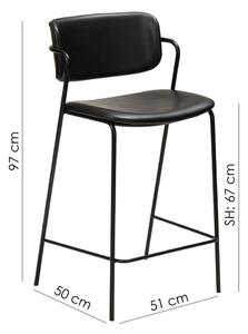 Crna barska stolica od imitacije kože DAN-FORM Denmark Zed, visina 95,5 cm