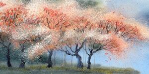 Slika akvarelna rascvjetana stabla