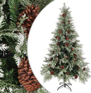 VidaXL Božićno drvce sa šiškama zeleno-bijelo 195 cm PVC i PE