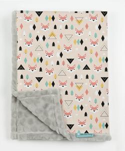 Dječja deka od mikrovlakana Little Nice Things Foxes, 130 x 170 cm