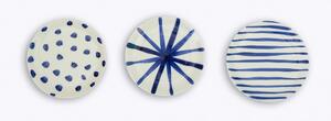 Set od 3 keramička desertna tanjura Madre Selva Blue Dots, ø 18 cm