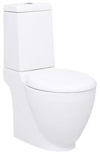 VidaXL Keramička okrugla toaletna školjka s protokom vode bijela