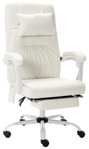 VidaXL Masažna uredska stolica od umjetne kože bijela