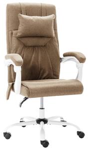 VidaXL Masažna uredska stolica od tkanine smeđe-siva
