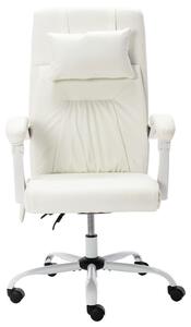VidaXL Masažna uredska stolica od umjetne kože bijela