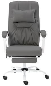 VidaXL Masažna uredska stolica od umjetne kože siva