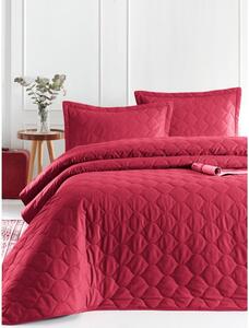 Tamno crveni prekrivač s 2 jastučnice od ranforce pamuka EnLora Home Fresh, 225 x 240 cm