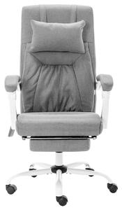 VidaXL Masažna uredska stolica od tkanine siva