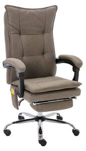 VidaXL Masažna uredska stolica od tkanine smeđe-siva