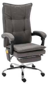 VidaXL Masažna uredska stolica od tkanine siva