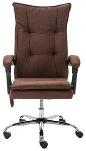 VidaXL Masažna uredska stolica od tkanine smeđa