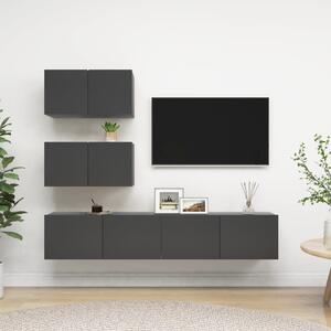 VidaXL 4-dijelni set TV ormarića sivi od iverice