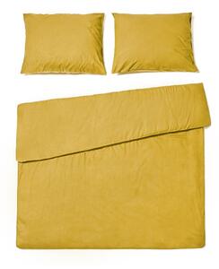 Pamučna posteljina senf žute boje za bračni krevet Bonami Selection, 200 x 200 cm