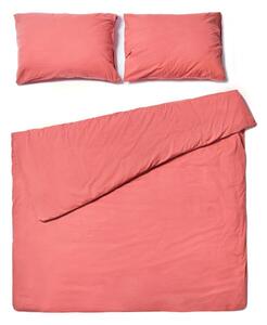 Koraljno ružičasta pamučna posteljina za bračni krevet Bonami Selection, 160 x 200 cm