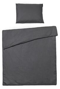 Antracitno siva posteljina na krevetu za jednu osobu od stonewashed pamuka Bonami Selection, 140 x 200 cm