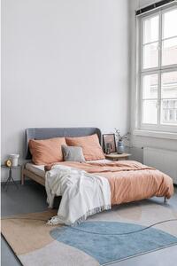 Svjetlosmeđa posteljina za bračni krevet od stonewashed pamuka Bonami Selection, 160 x 220 cm