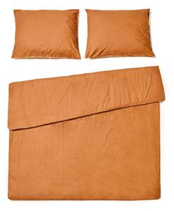 Terakota narančasta posteljina za bračni krevet od stonewashed pamuka Bonami Selection, 200 x 220 cm