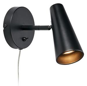 Crna zidna svjetiljka Markslöjd Crest, visina 17 cm
