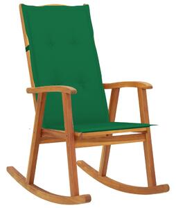 VidaXL Stolica za ljuljanje s jastucima od masivnog bagremovog drva