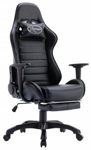 VidaXL Igraća stolica s osloncem za noge crna od umjetne kože