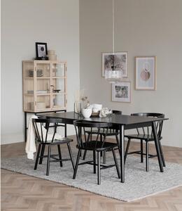 Crni blagovaonski stol Rowico Lotta, 180 x 90 cm