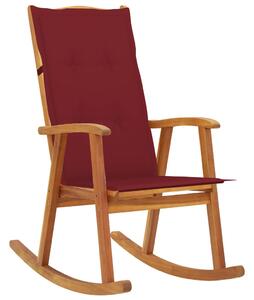 VidaXL Stolica za ljuljanje s jastucima od masivnog bagremovog drva