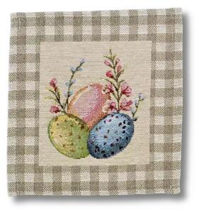 Uskrsni podmetač Zeko u cvijeću - Bež - 20x20 cm