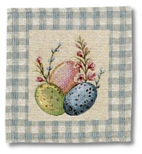 Uskrsni podmetač Zeko u cvijeću - Siva - 20x20 cm