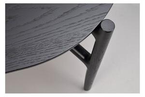 Crni ovalni stolić za kavu od hrastovine Rowico Holton, 130 x 65 cm