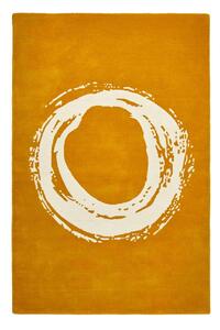 Senf žuti tepih od vune Think Rugs Elements Circle, 120 x 170 cm