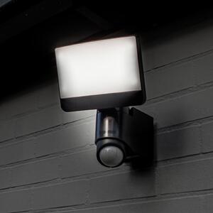 LUTEC SUNSHINE vanjska zidna LED reflektorska svjetiljka s senzorom, 25 cm,, Sivo, Plastika, Zidni reflektor