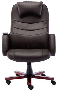 VidaXL Masažna uredska stolica od umjetne kože smeđa
