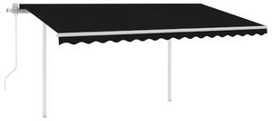 VidaXL Automatska tenda na uvlačenje sa stupovima 4,5 x 3 m antracit