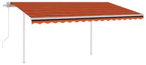 VidaXL Automatska tenda sa senzorom LED 4,5 x 3 m narančasto-smeđa
