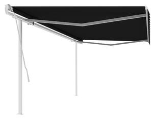 VidaXL Tenda na ručno uvlačenje sa stupovima 5 x 3,5 m antracit