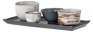 Set od 4 keramičke zdjele a pladnjem za sushi Bloomingville Masami