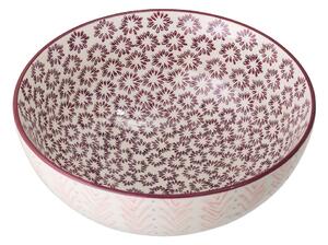 Ružičasto-bijela keramička posuda za serviranje Bloomingville Maya, ø 21 cm