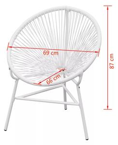 Vrtna okrugla stolica poliratan bijela