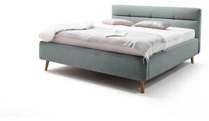 Plavi bračni krevet s podnicom i prostorom za pohranu Meise Möbel Lotte, 180 x 200 cm