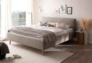Sivo-smeđi bračni krevet s podnicom i prostorom za pohranu Meise Möbel Mattis, 180 x 200 cm