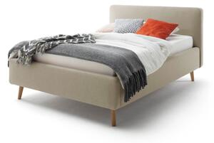 Bež bračni krevet s podnicom i prostorom za pohranu Meise Möbel Mattis, 140 x 200 cm