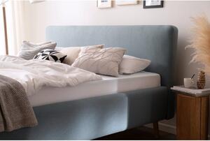 Plavo-bež bračni krevet s podnicom i prostorom za pohranu Meise Möbel Mattis, 140 x 200 cm