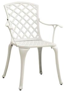 Vrtne stolice od lijevanog aluminija 2 kom bijele