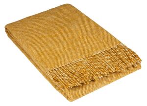 Senf žuti vuneni prekrivač LANZARETTI Premium, 140 x 200 cm